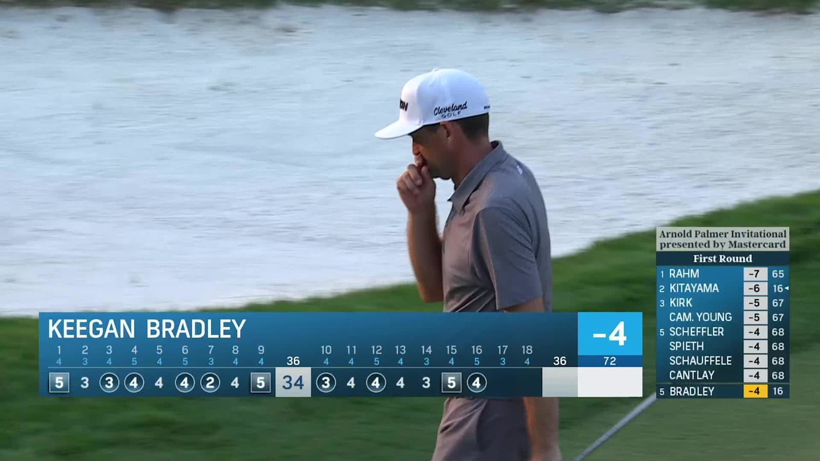 Keegan Bradley makes birdie on No. 16 at Arnold Palmer
