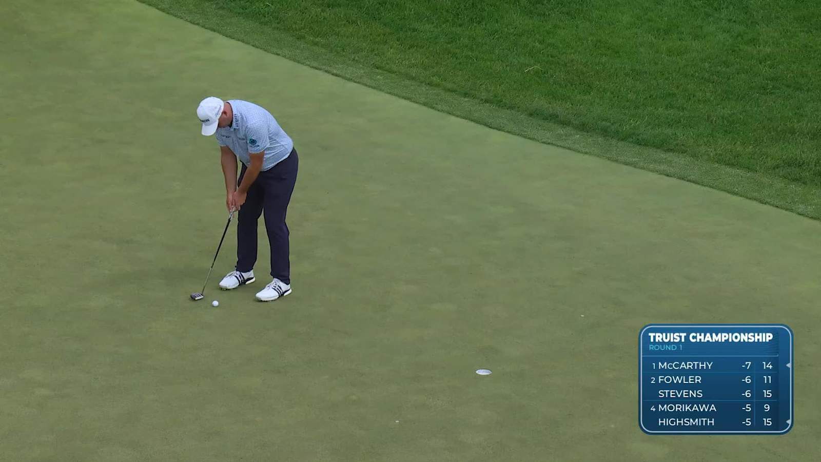 Sepp Straka makes birdie on No. 18 at Truist Championship