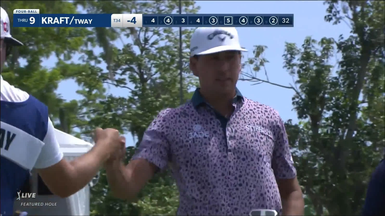 Kelly Kraft gets tee shot to 11-feet to drop for birdie at Zurich Classic