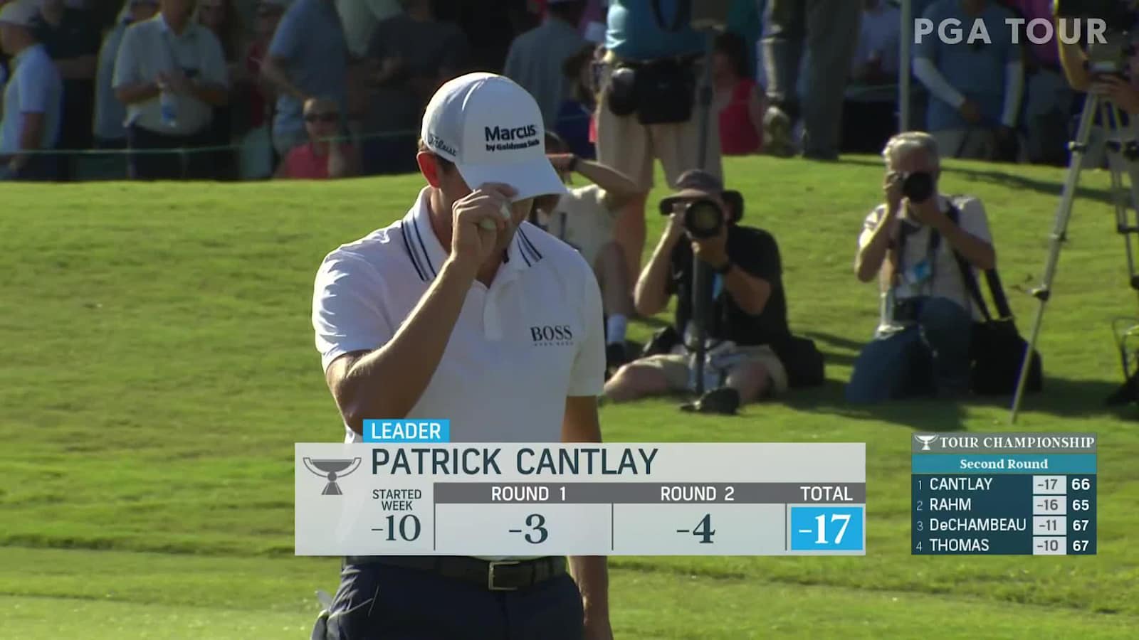 Patrick Cantlay gets up-and-down for birdie at TOUR Championship