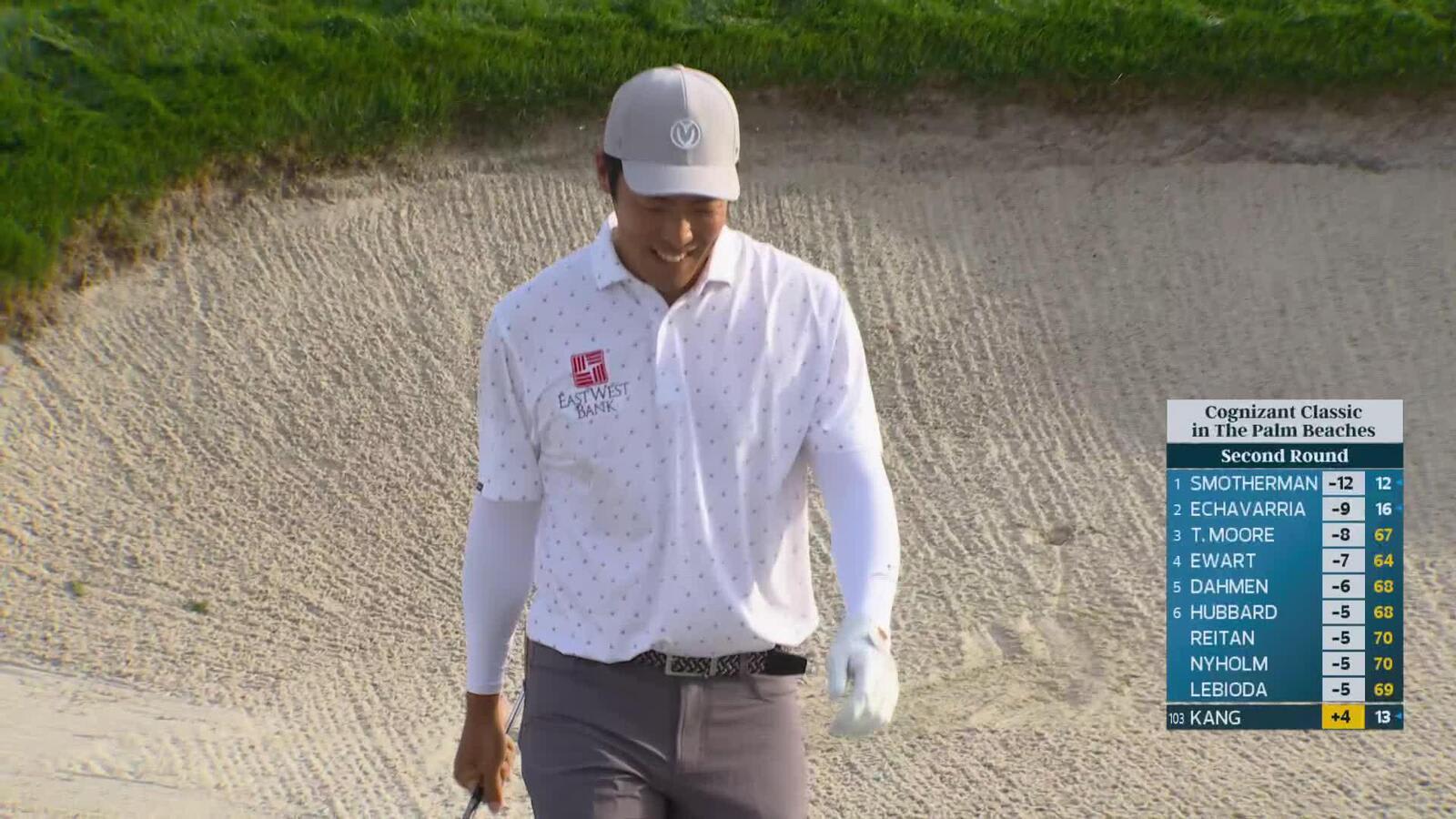 Jeffrey Kang chips in from 27 feet for birdie on No. 4 at Cognizant Classic