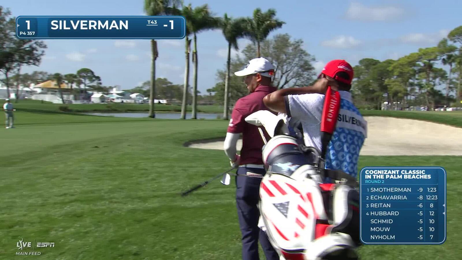 Ben Silverman hits 135-yard approach to 4 feet, makes birdie on No. 1 at Cognizant Classic