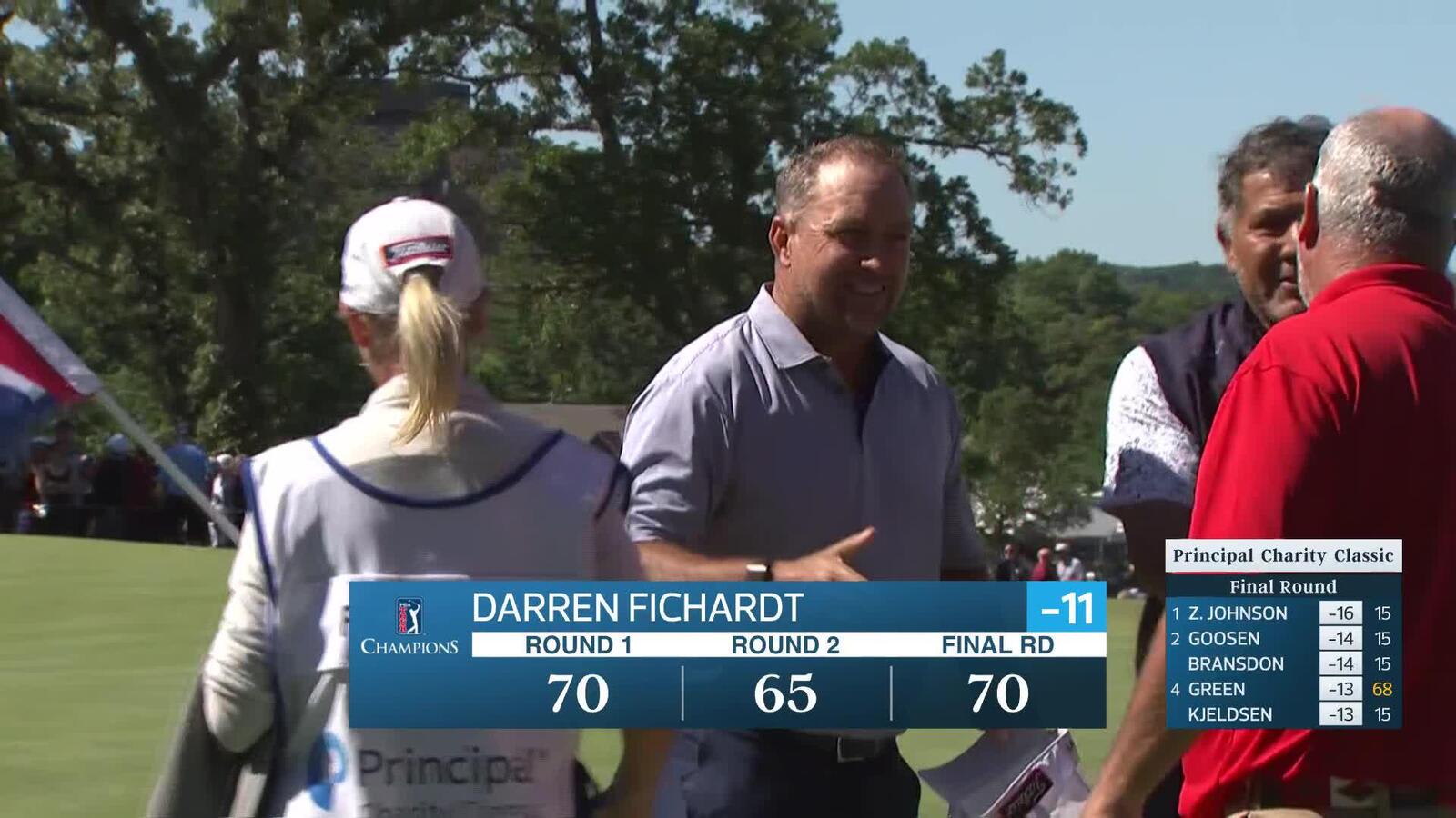 Darren Fichardt makes birdie on No. 18 at Principal Charity Classic