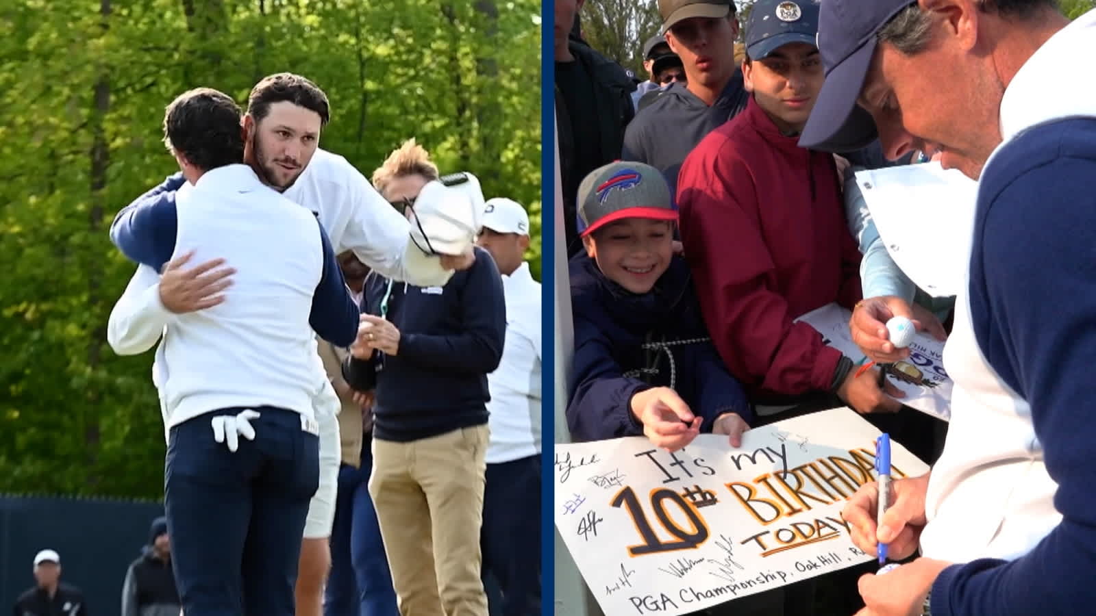 Rory McIlroy meets Buffalo Bills' Josh Allen and is embraced by local fans at PGA Championship
