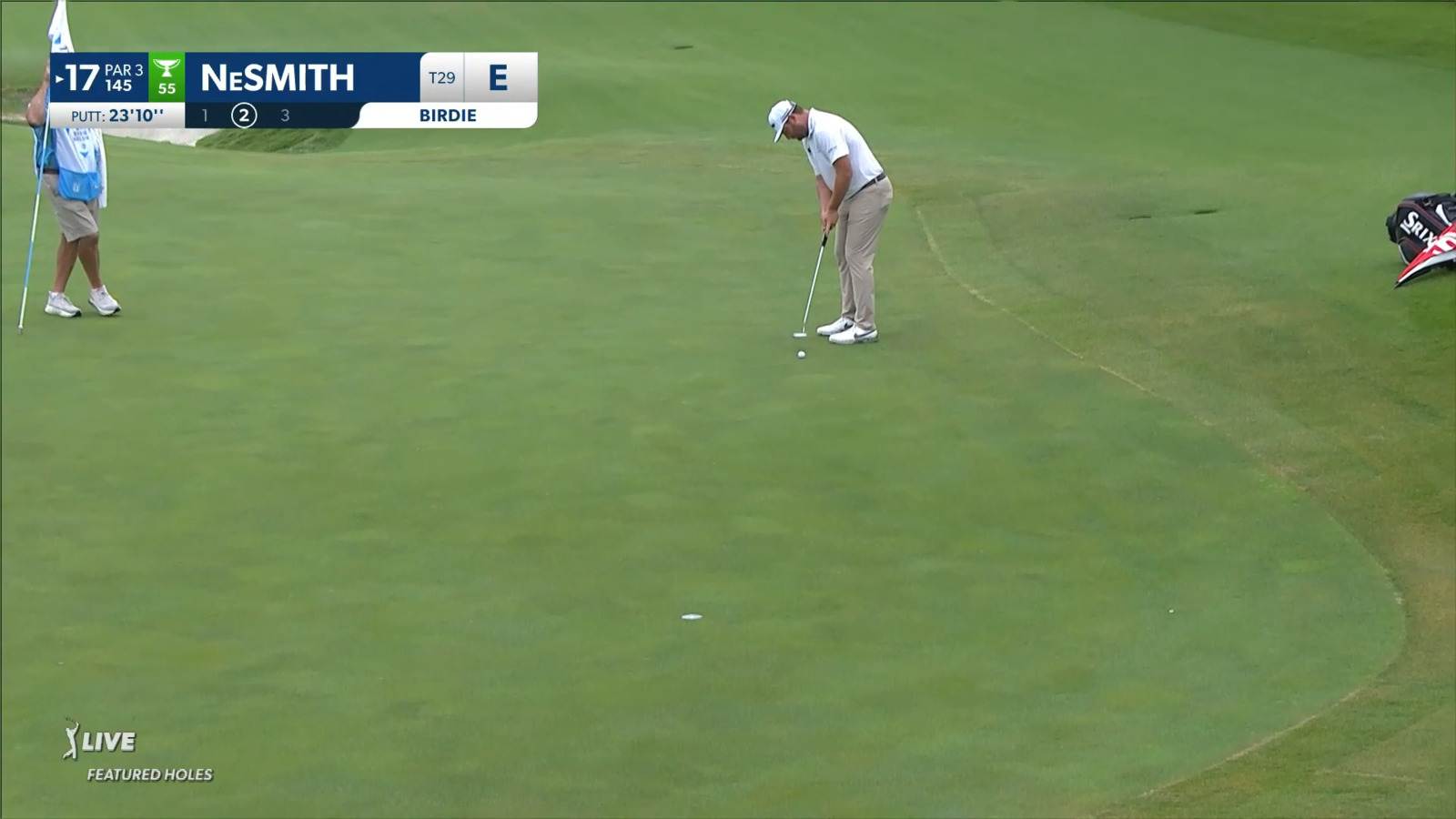 Matthew NeSmith sinks 24-footer for birdie at AT&T Byron Nelson