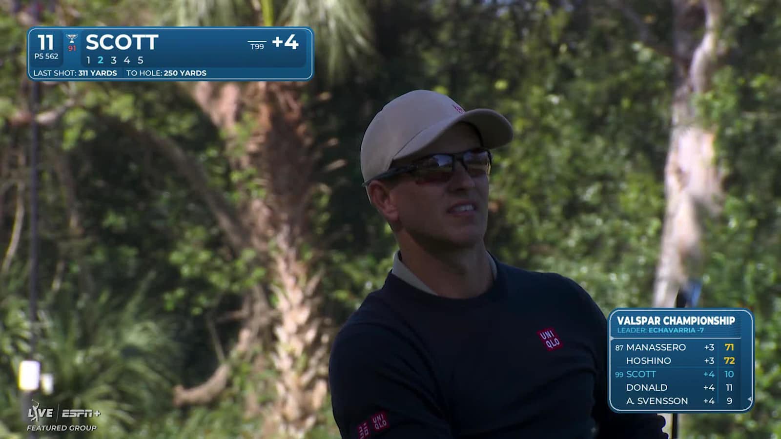 Adam Scott reaches in two with iron at Valspar