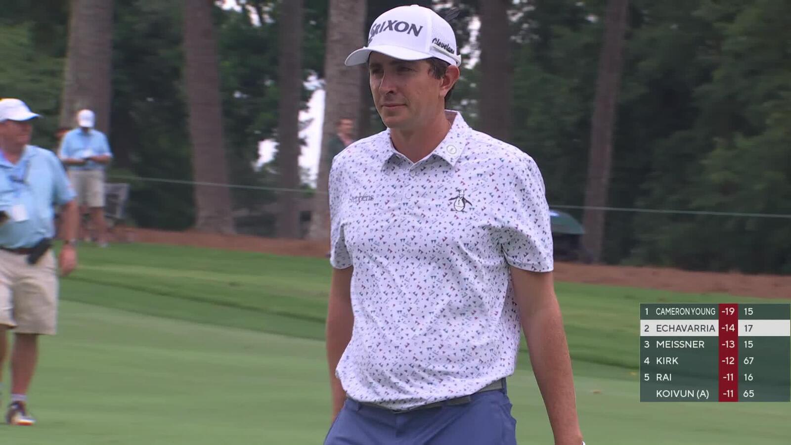 Nico Echavarria makes birdie on No. 18 at Wyndham