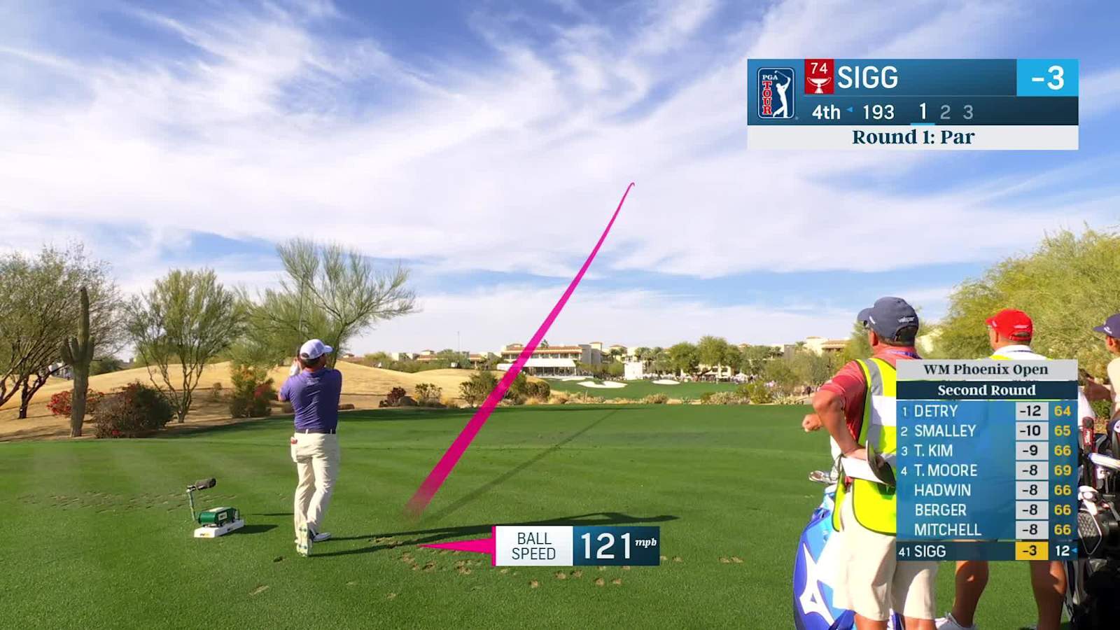 Greyson Sigg hits tee shot close to set up birdie at WM Phoenix Open
