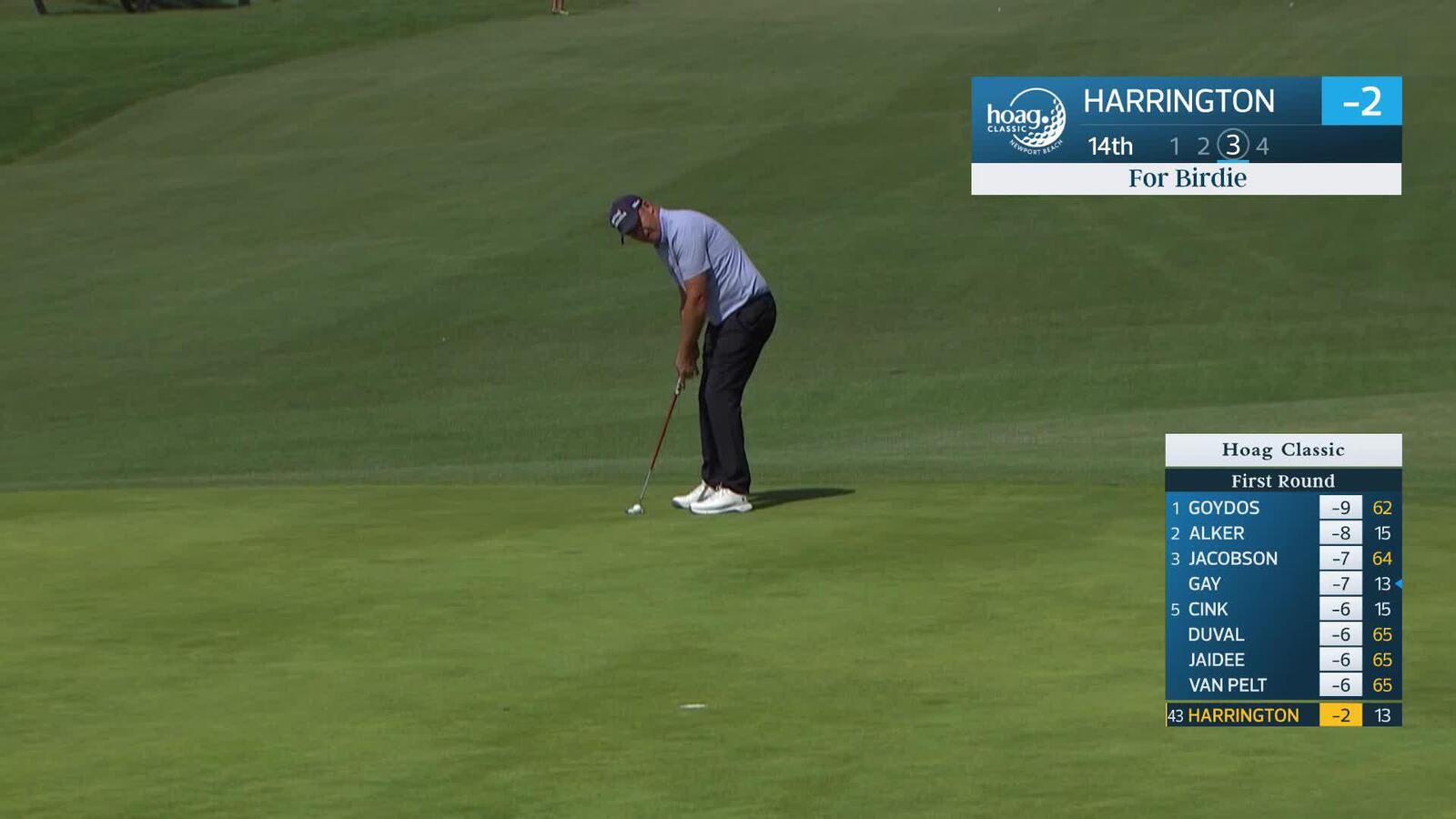 Padraig Harrington makes birdie putt on No. 14 at Hoag Classic