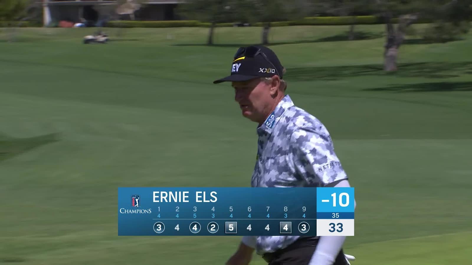 Ernie Els makes birdie on No. 9 at Hoag Classic