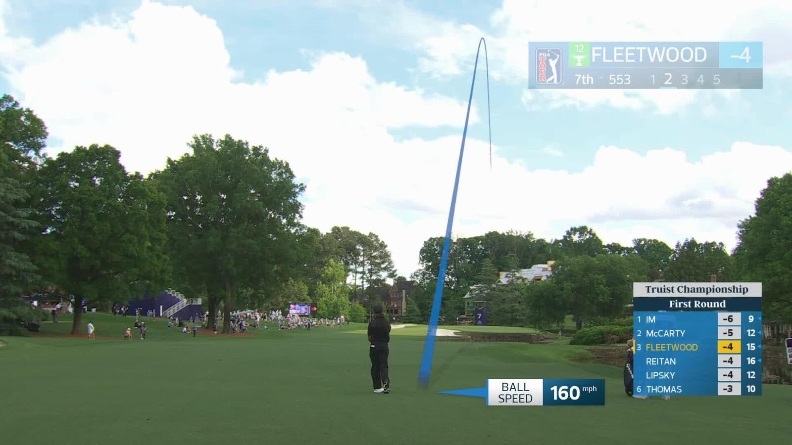 Tommy Fleetwood makes birdie on No. 7 at Truist Championship