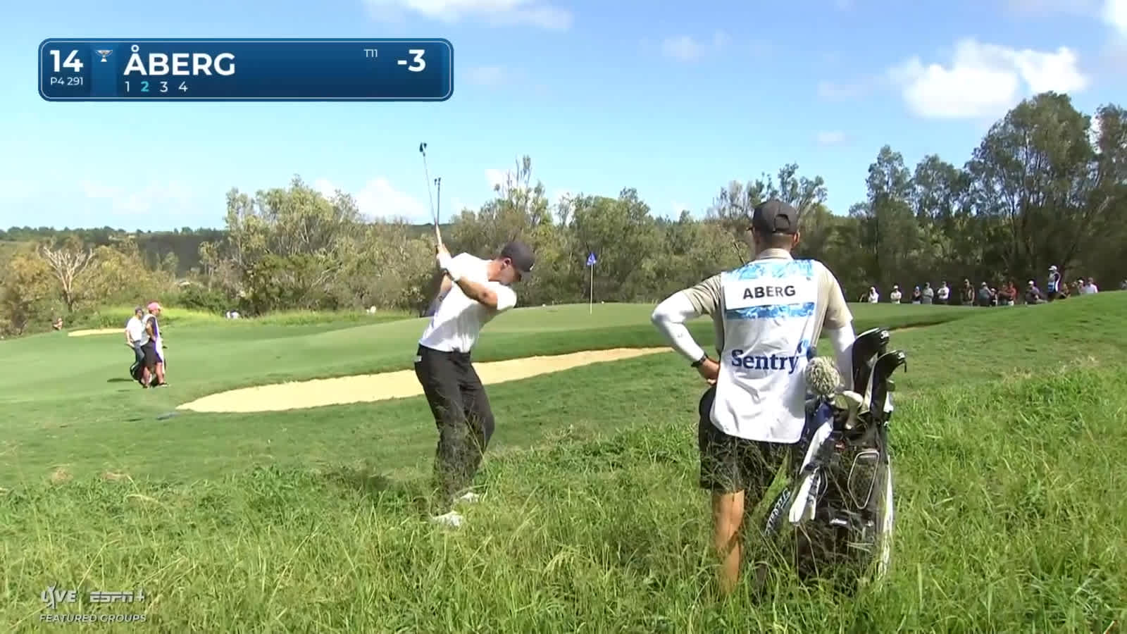 Ludvig Åberg's chip shot leads to an unlikely birdie at The Sentry