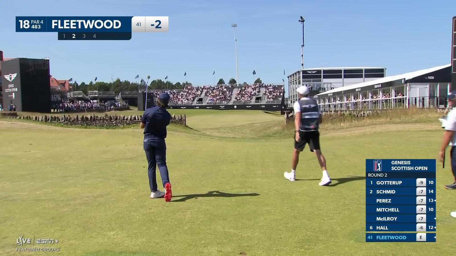 Tommy Fleetwood makes birdie on No. 18 at Genesis Scottish Open