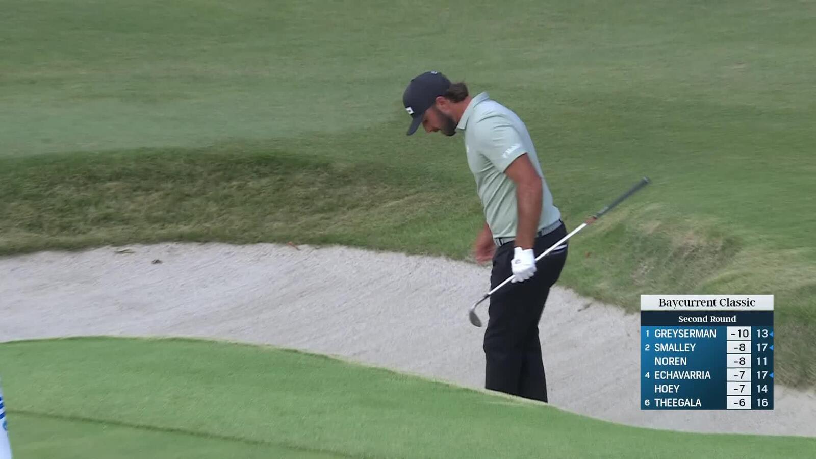 Max Homa holes out from greenside bunker for birdie at Baycurrent