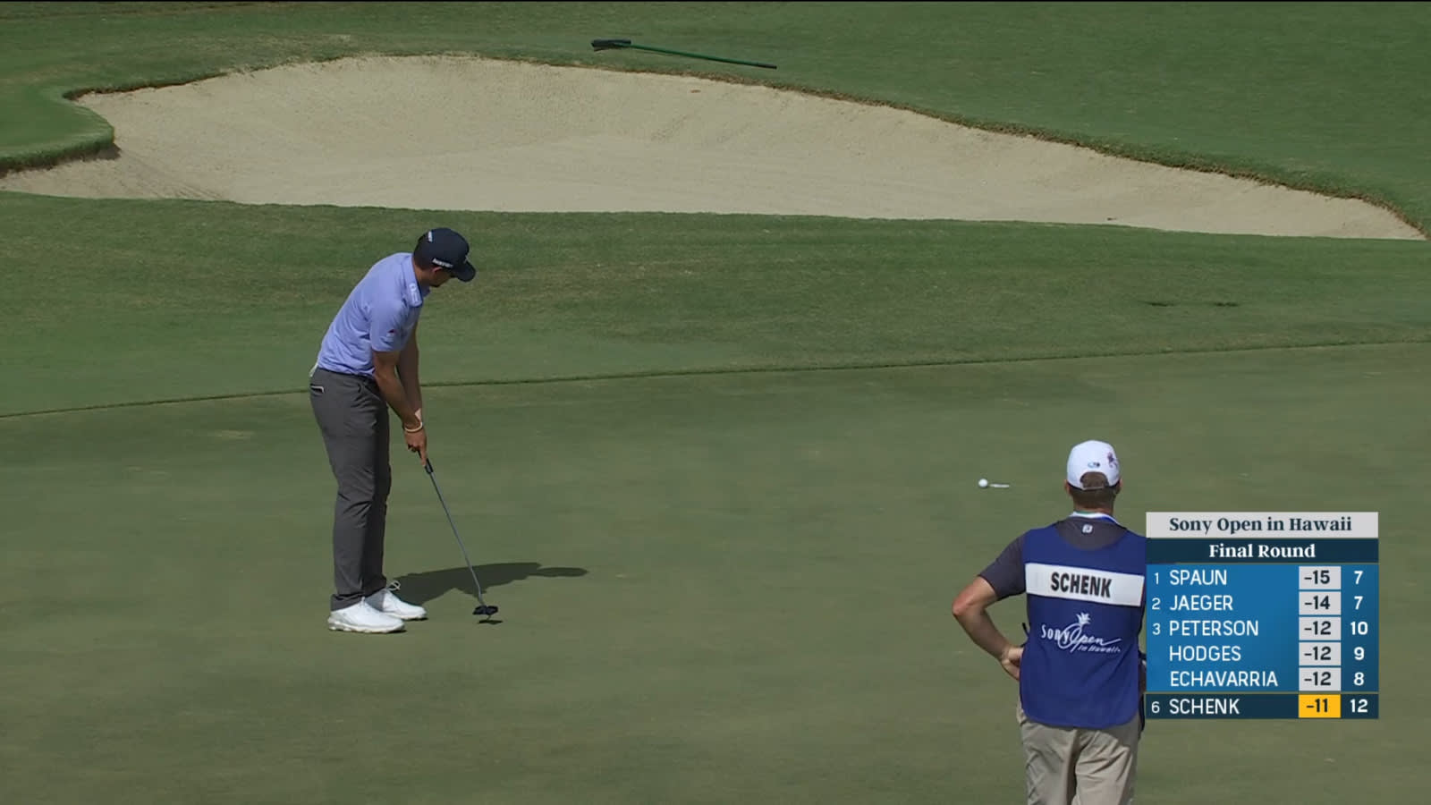 Adam Schenk bends in winding birdie putt at Sony Open