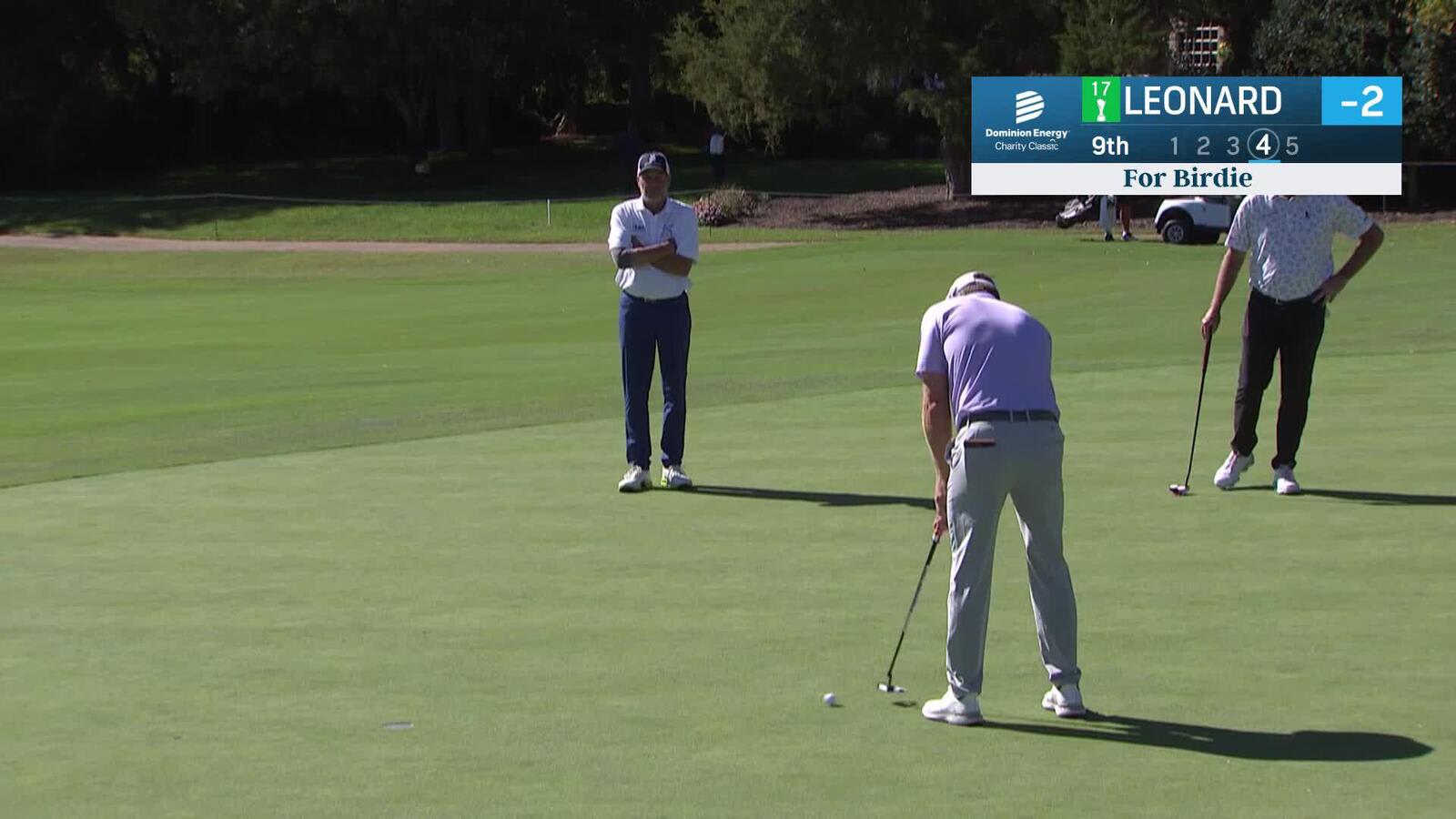 Justin Leonard makes birdie on No. 9 at Dominion Energy Charity Classic