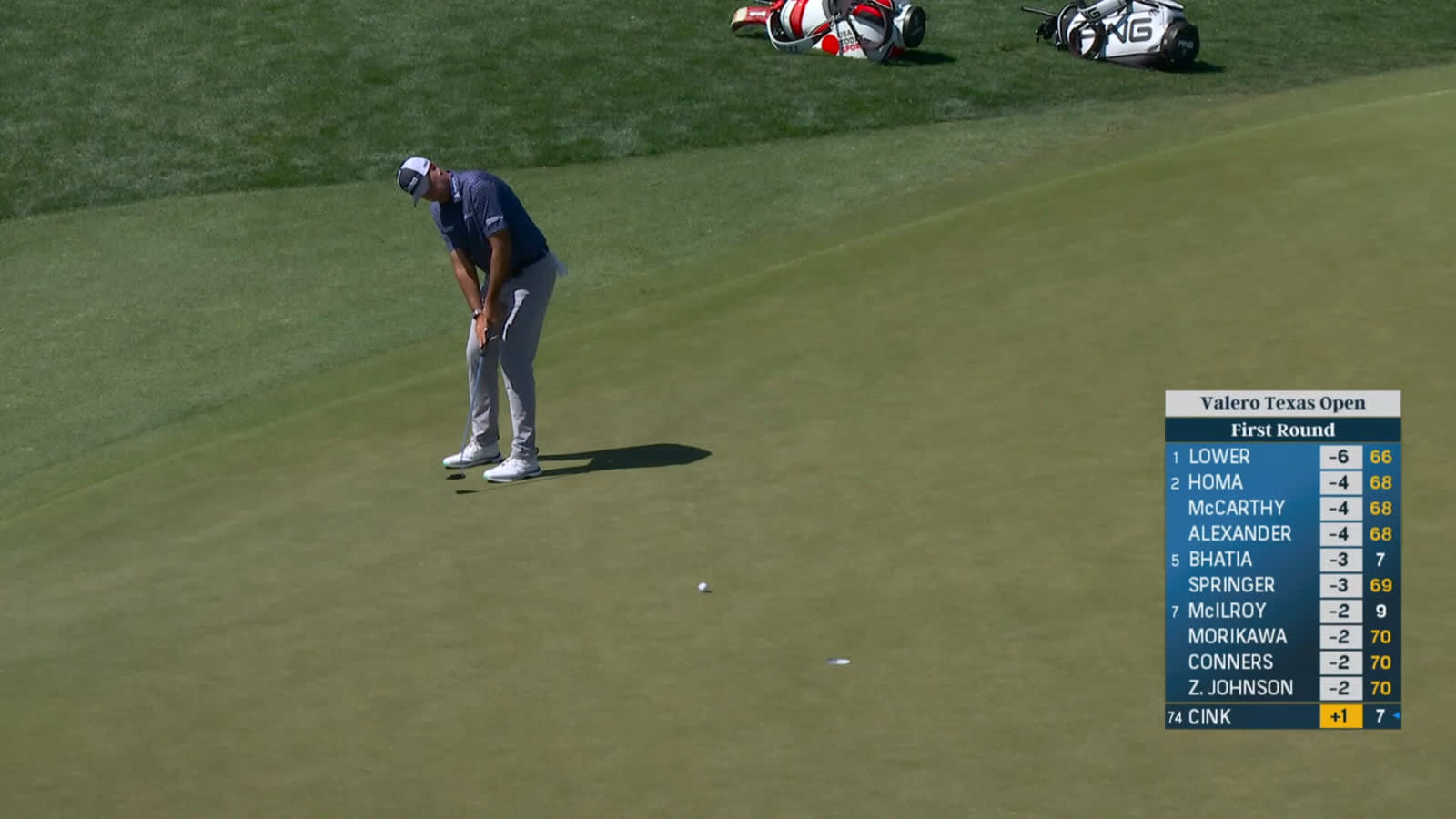Stewart Cink sends in birdie putt at Valero