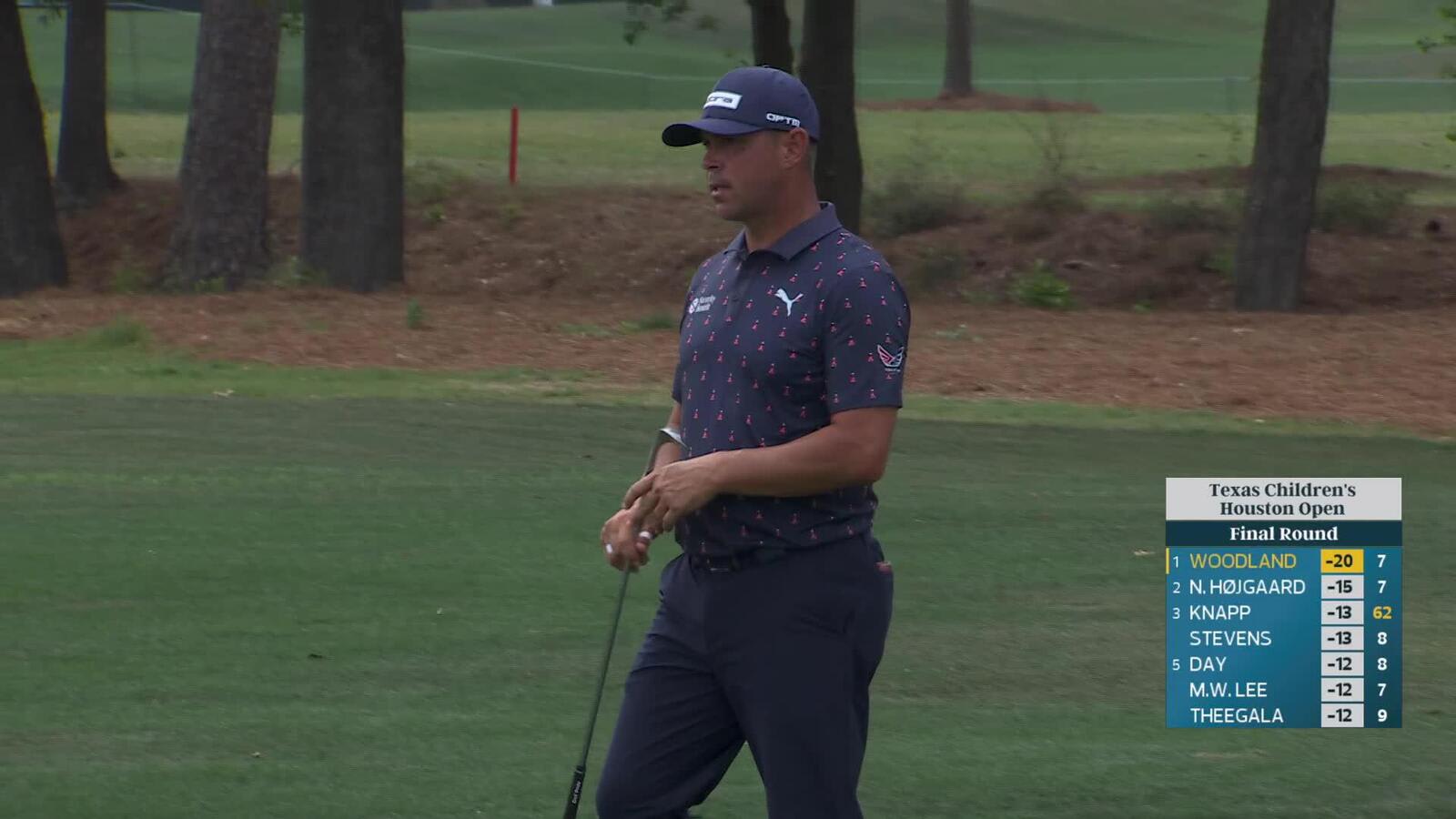 Gary Woodland hits 72-yard approach to 1 foot, sets up birdie on No. 8 at Texas Children's