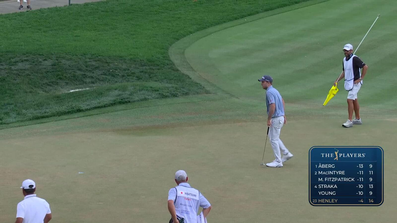 Russell Henley sinks 13-foot birdie putt on No. 15 at THE PLAYERS
