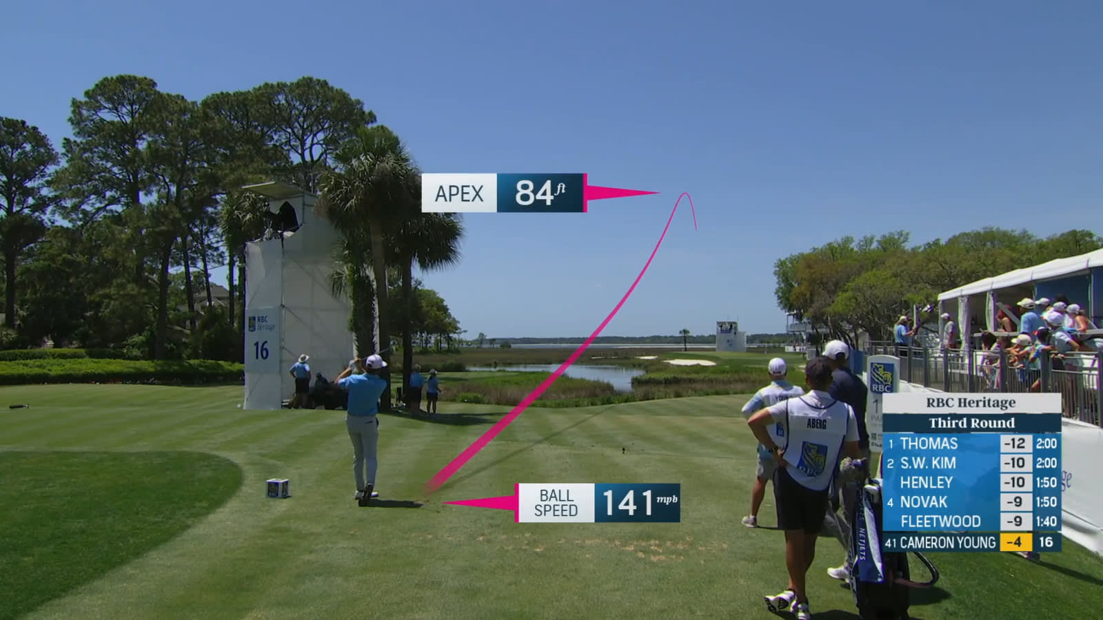 Cameron Young's well-played tee shot sets up birdie at RBC Heritage