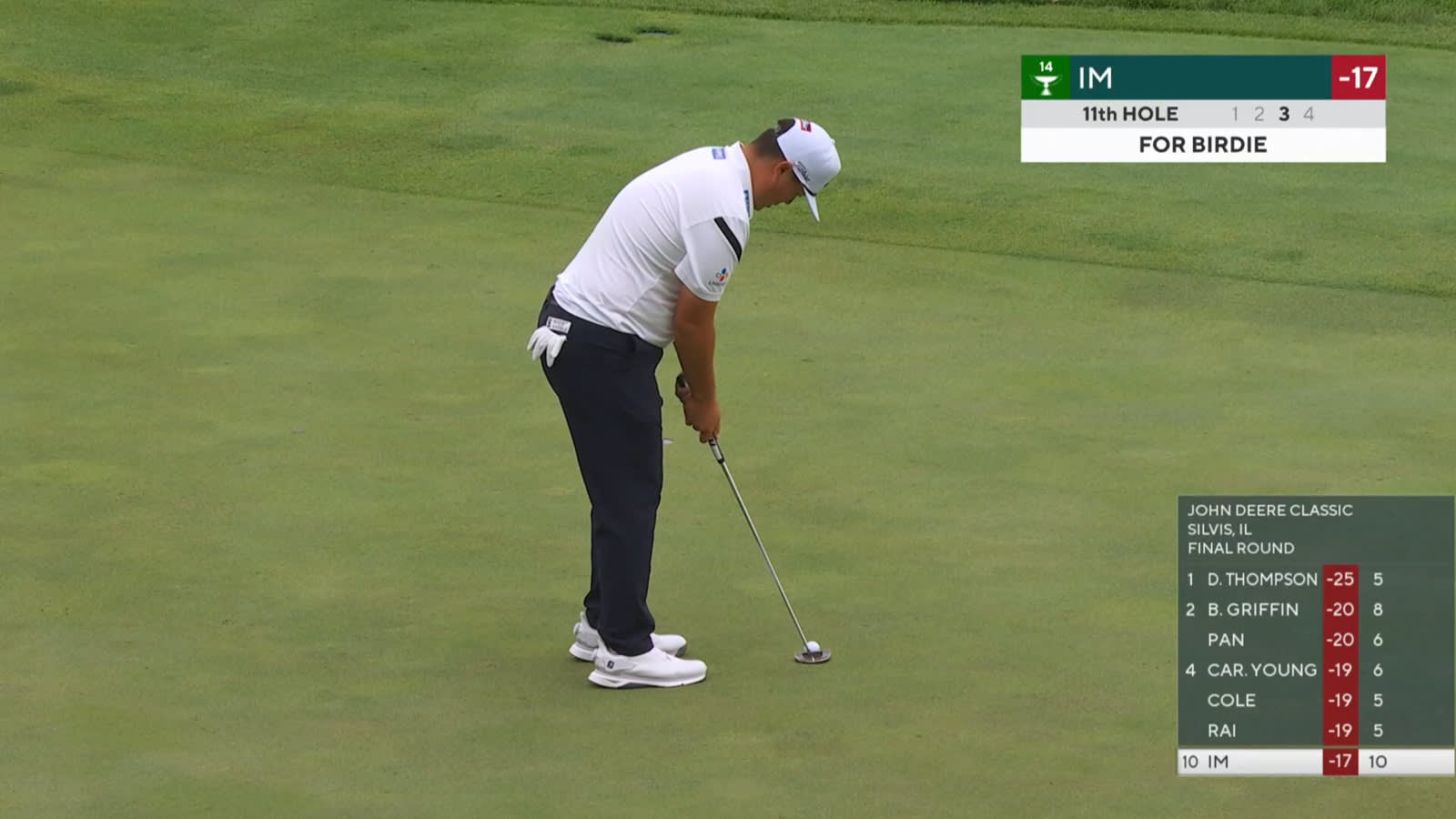 Sungjae Im makes back-to-back birdies on No. 11 at John Deere