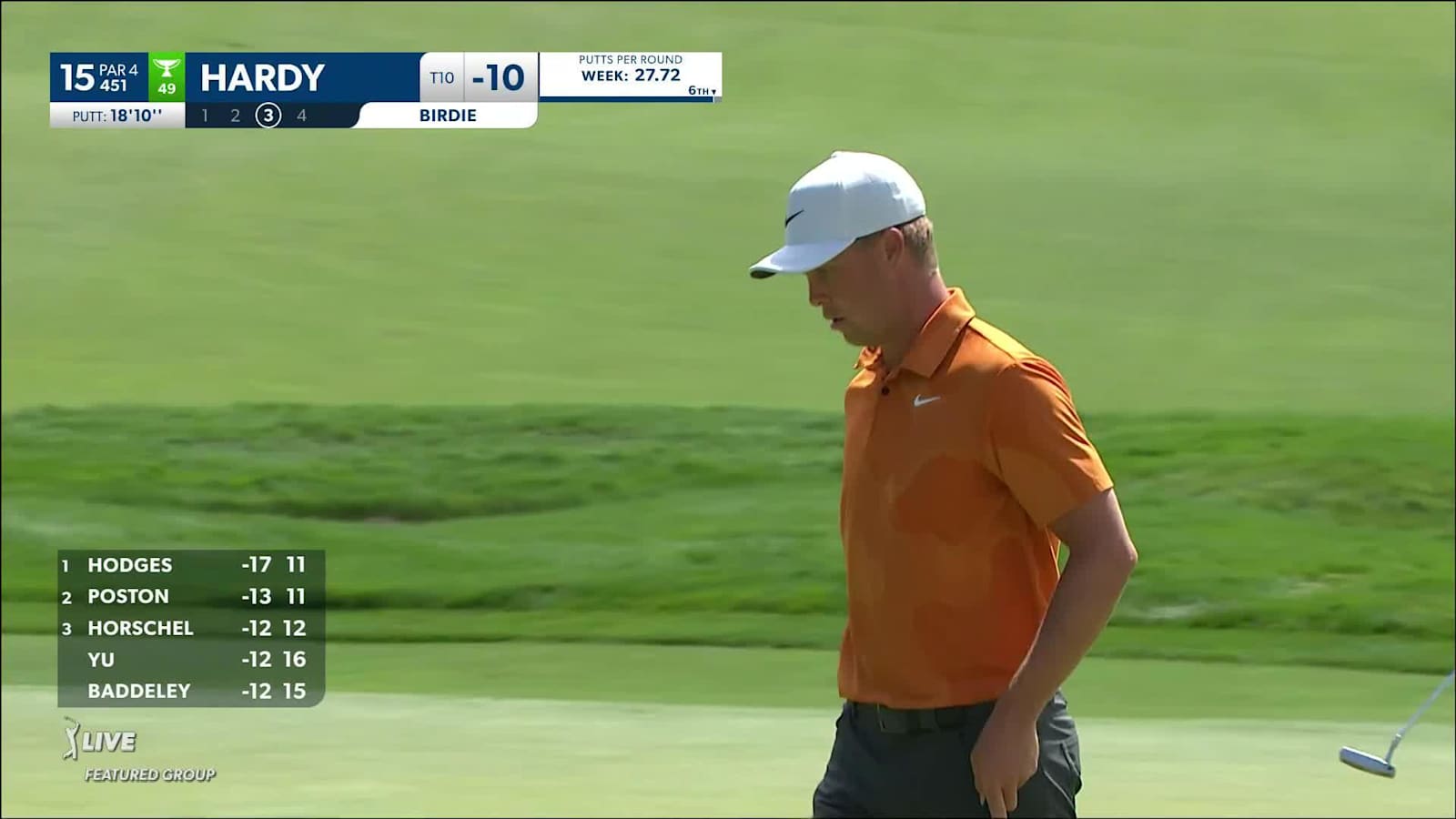 Nick Hardy drains 19-footer for birdie at 3M Open
