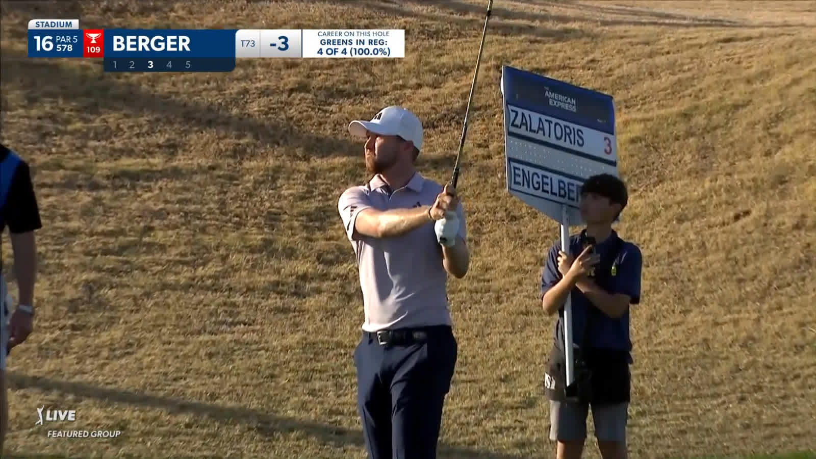 Daniel Berger's approach to 11 feet sets up birdie at The American Express