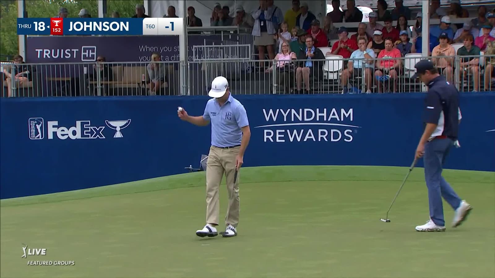 Zach Johnson uses the slope to set up birdie at Wyndham