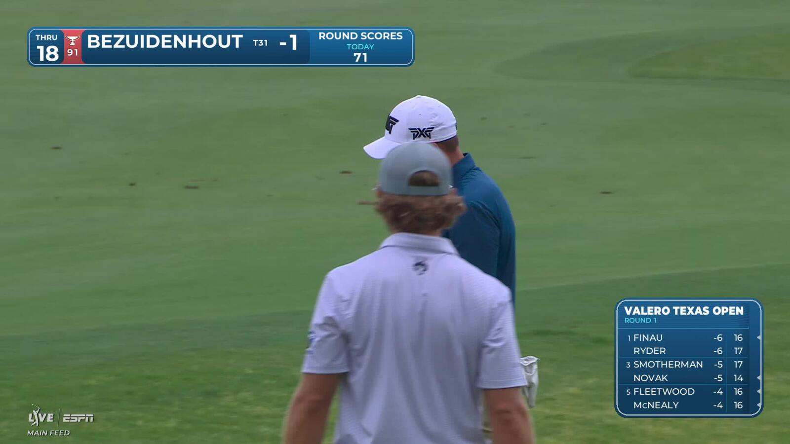 Christiaan Bezuidenhout drains 26-foot birdie putt on No. 18 at Valero