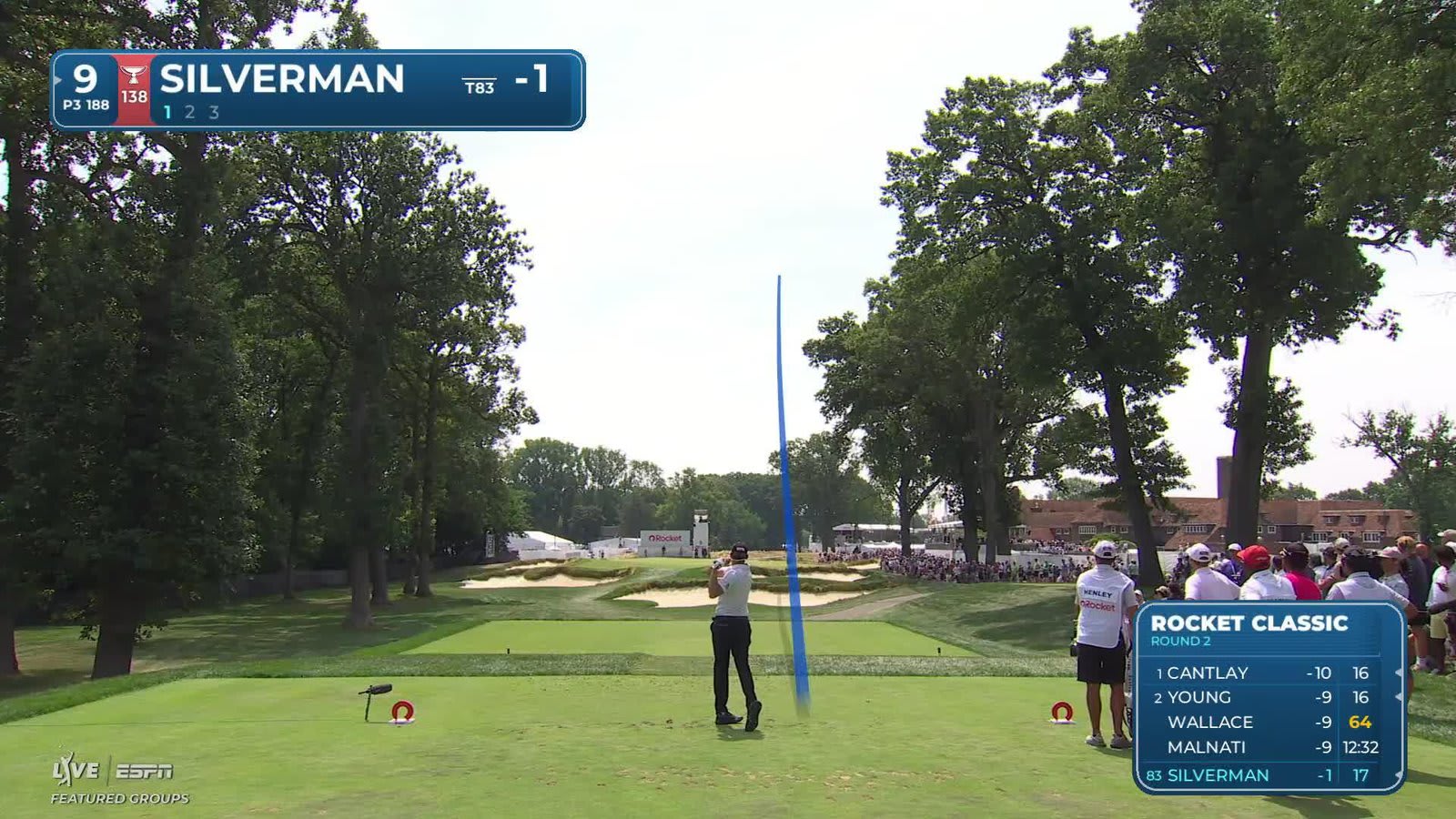 Ben Silverman gets up-and-down from 14 feet for birdie on No. 9 at Rocket Classic