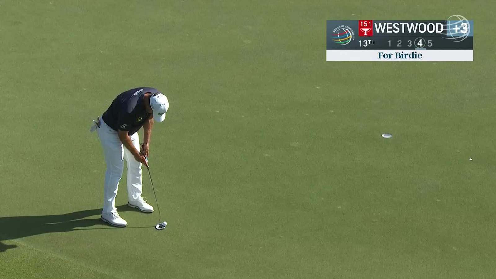Lee Westwood makes a birdie on No. 13 in Round 1 at WGC-Workday