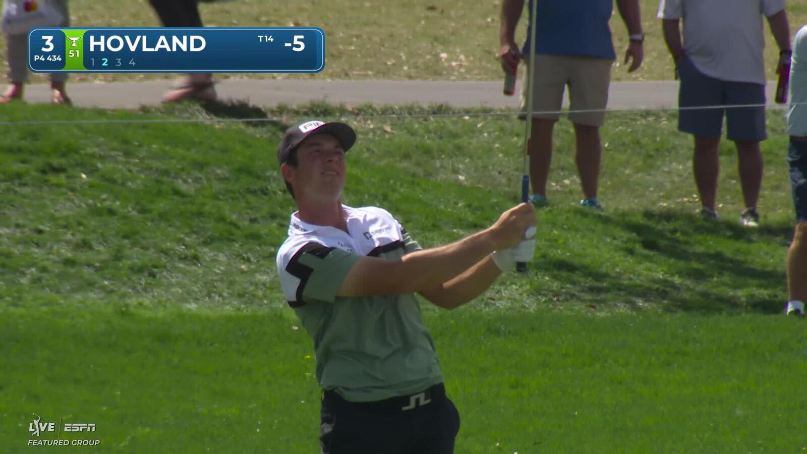 Viktor Hovland sinks 19-foot birdie putt on No. 3 at Arnold Palmer