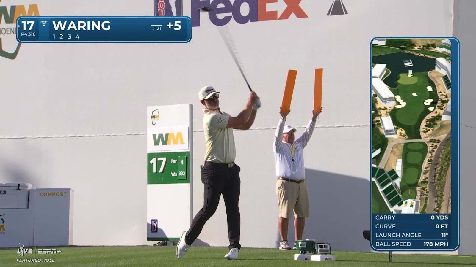 Paul Waring sinks a 32-foot eagle putt at WM Phoenix Open