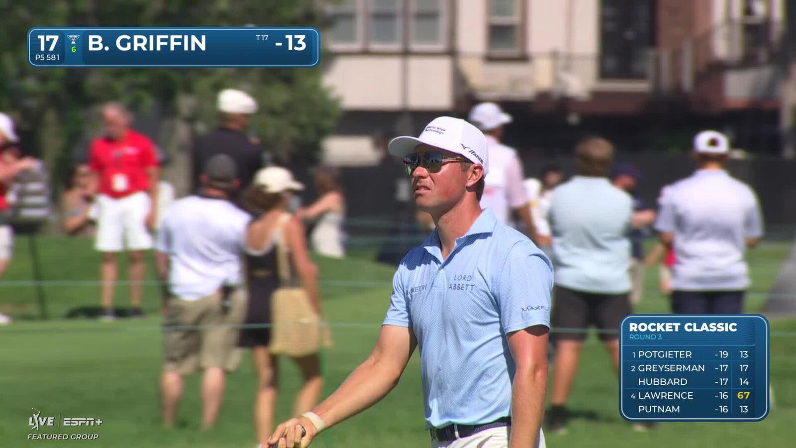 Ben Griffin makes birdie on No. 17 at Rocket Classic