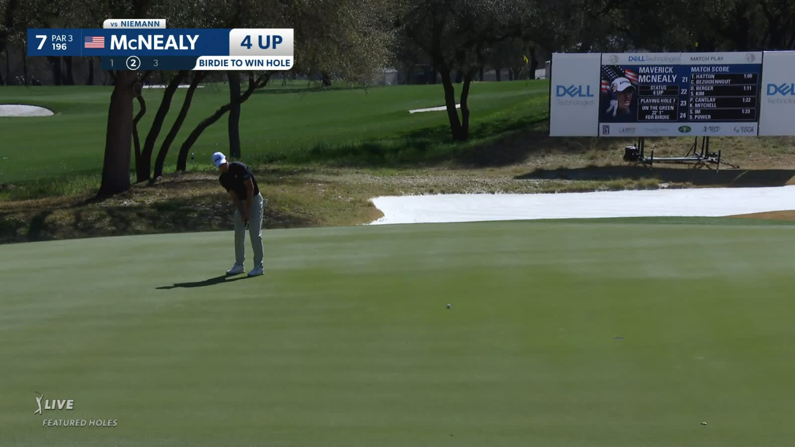 Maverick McNealy sends in 22-footer for birdie at WGC-Dell Match Play
