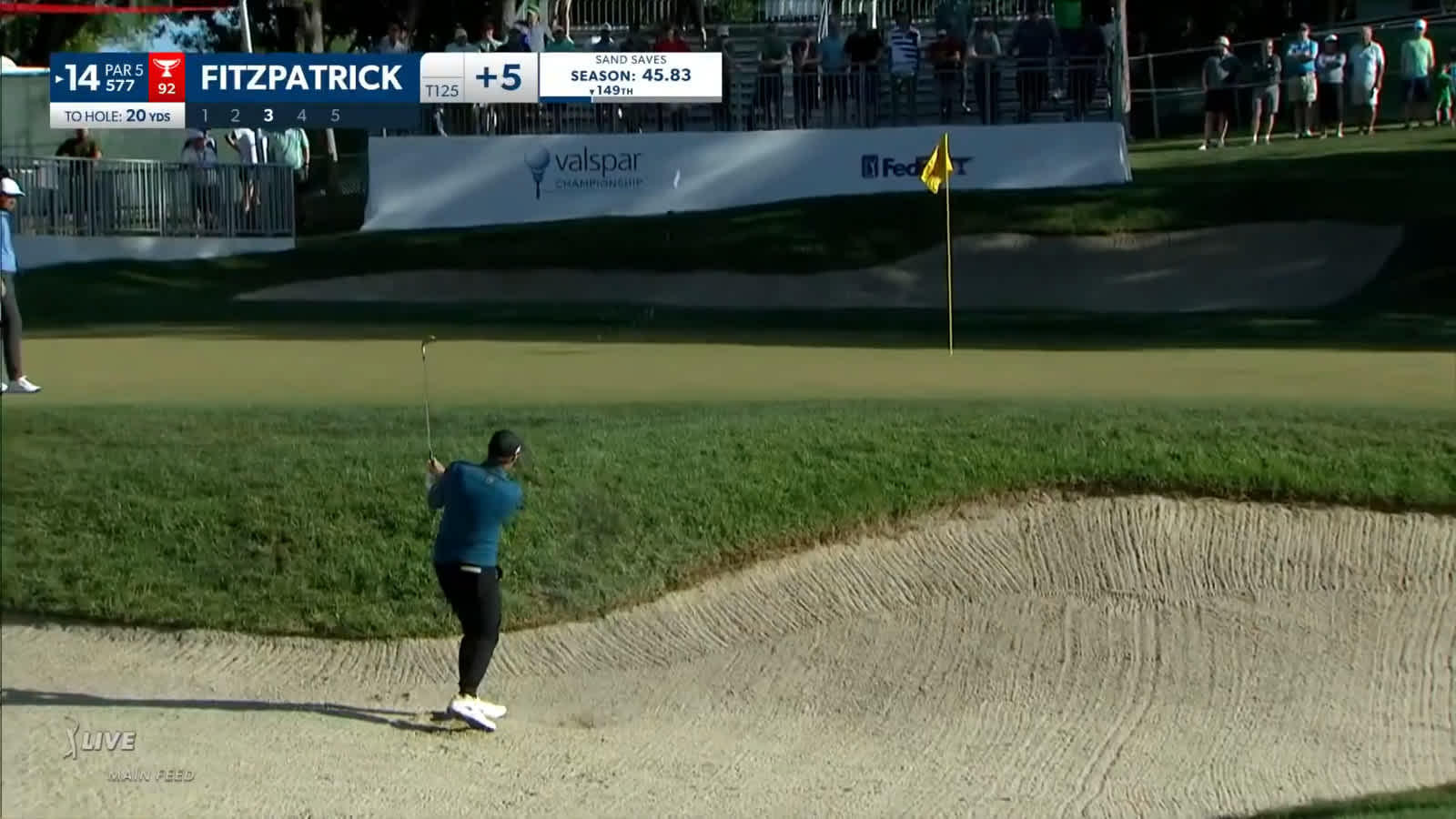 Matt Fitzpatrick nearly holes bunker shot to set up birdie at Valspar