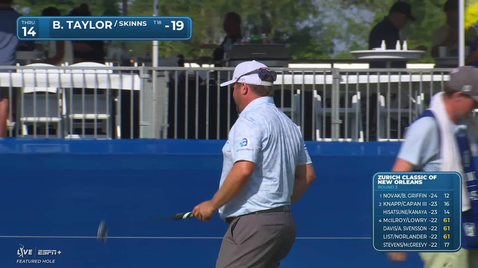 Ben Taylor makes birdie on No. 14 at Zurich Classic