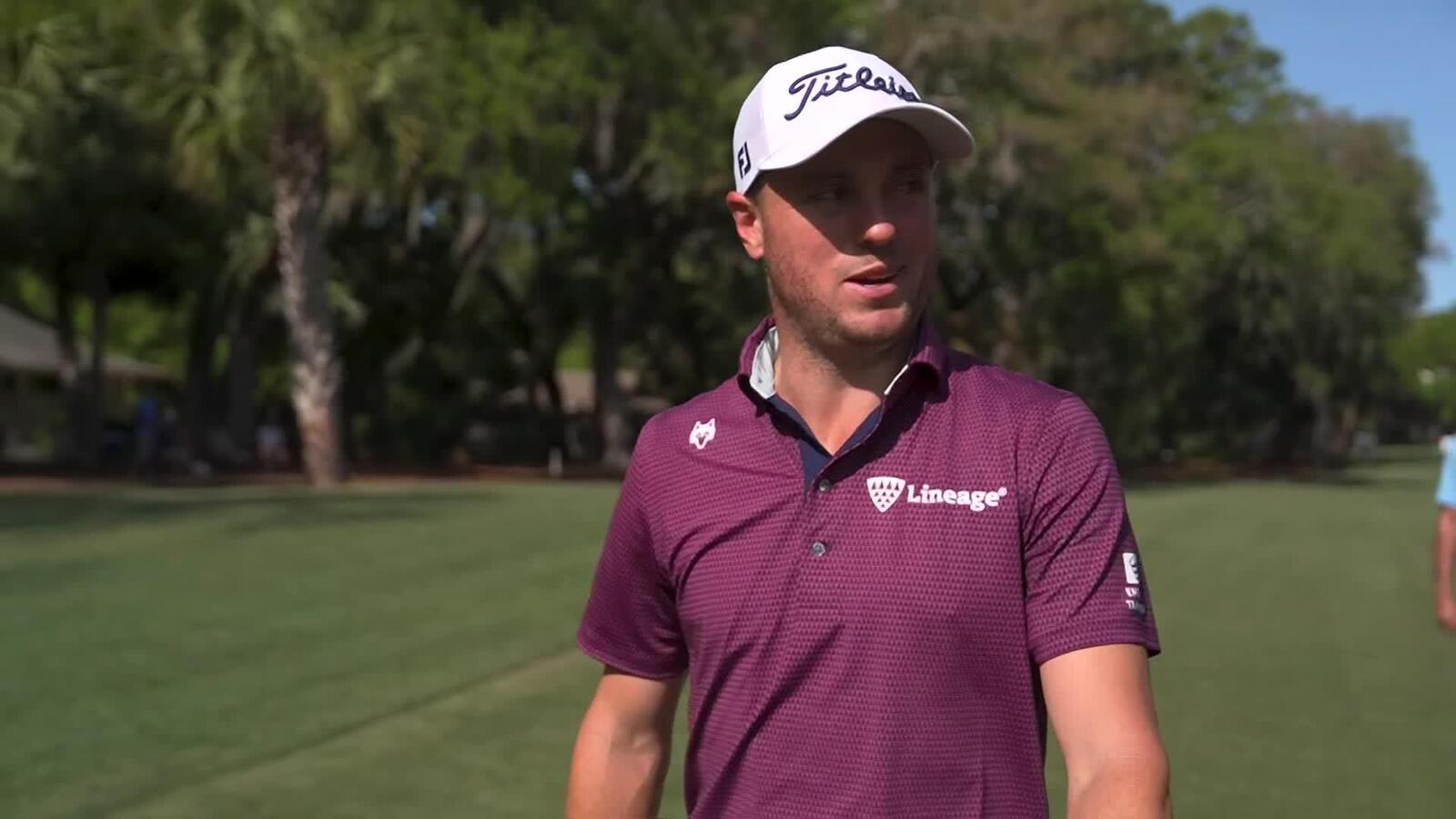 Justin Thomas mic’d up during Round 3 of the RBC Heritage