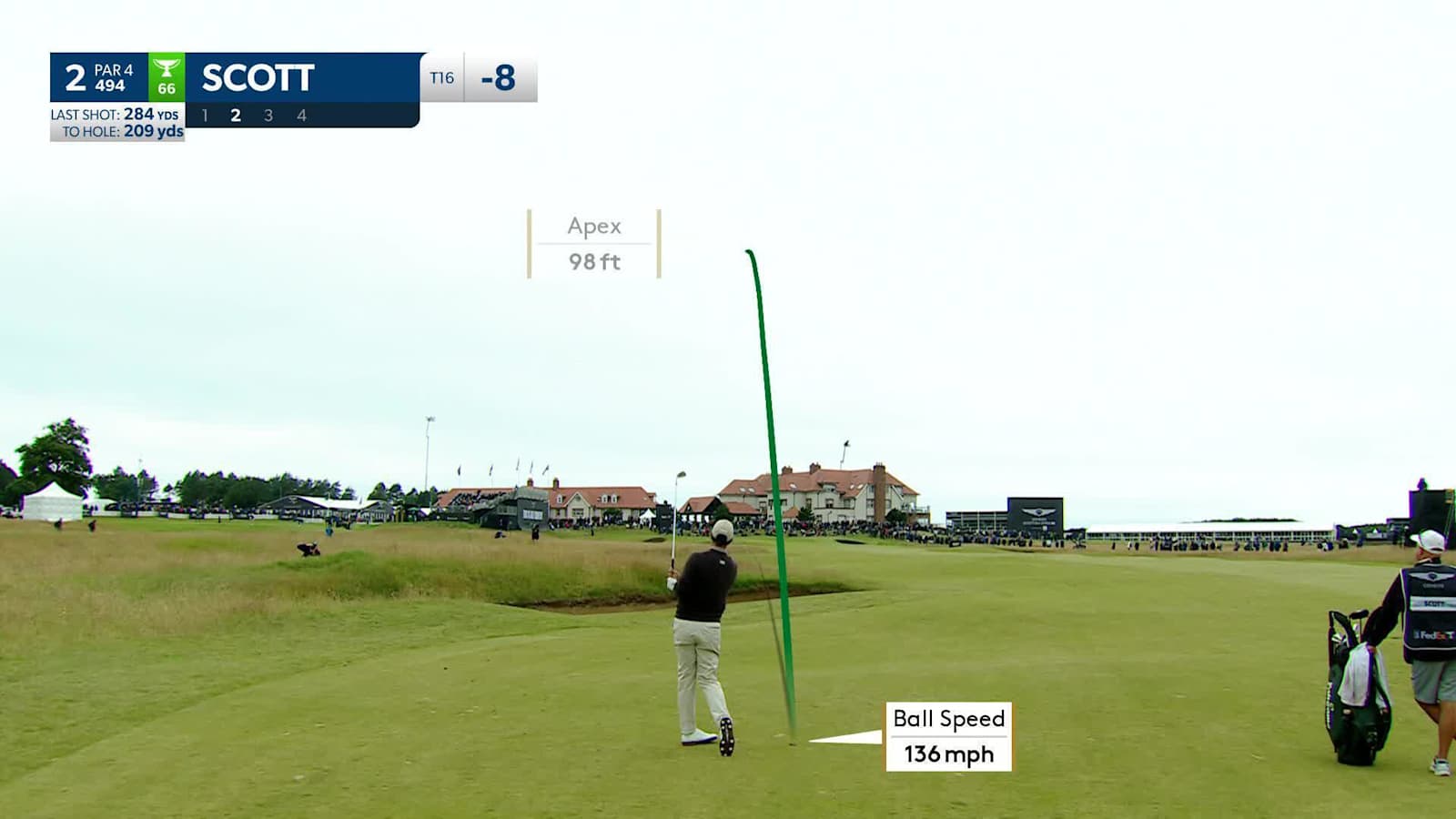 Adam Scott rolls  in short birdie putt at Genesis Scottish Open