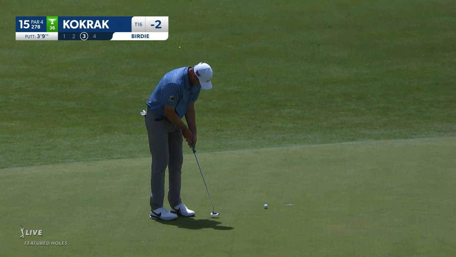 Jason Kokrak makes short birdie putt at Travelers