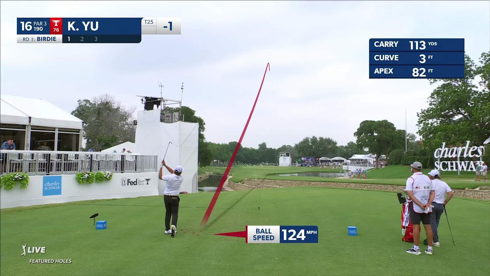 Kevin Yu's tight tee shot leads to birdie at Charles Schwab