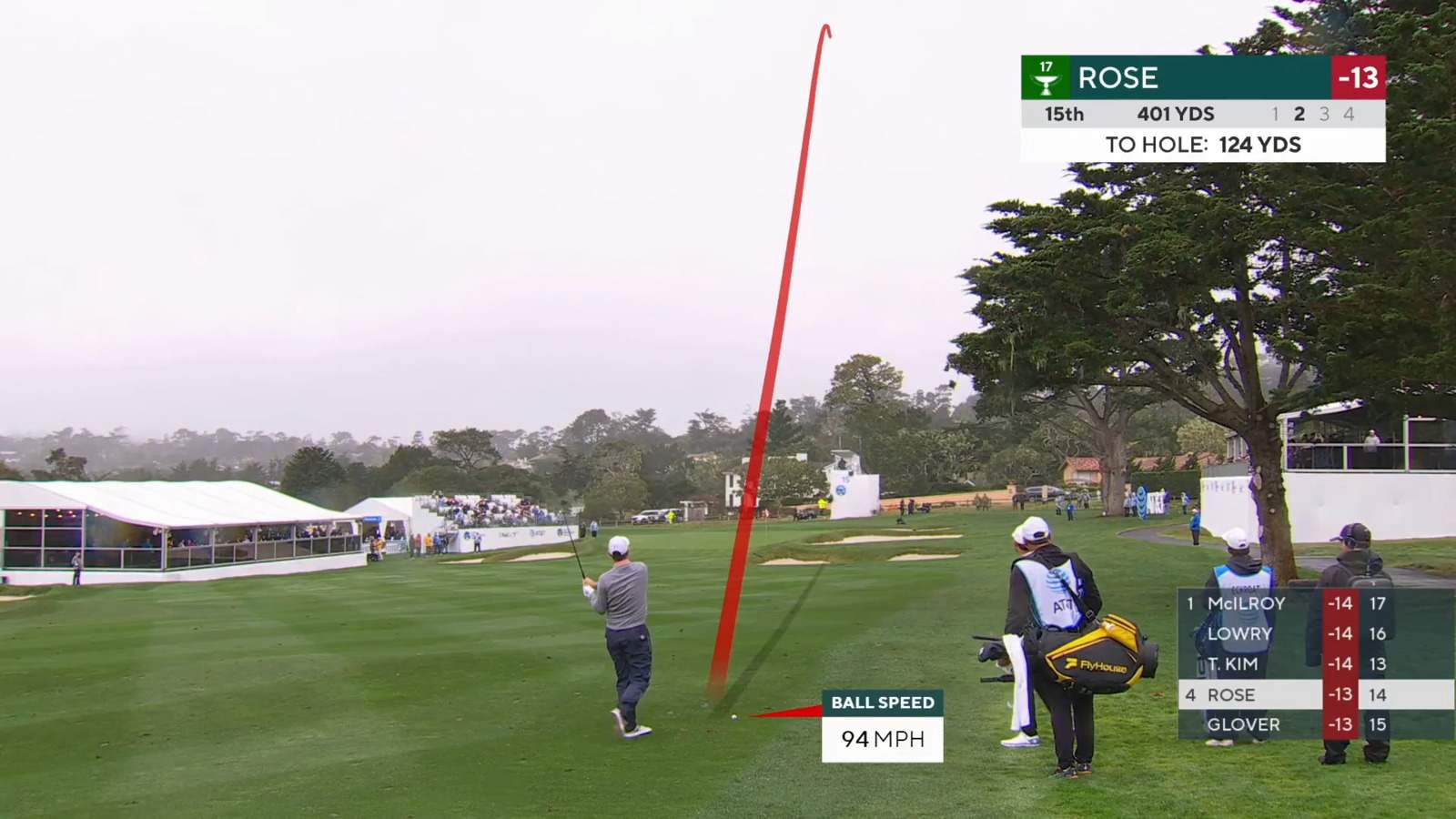 Justin Rose plays the slope to set up birdie at AT&T Pebble Beach