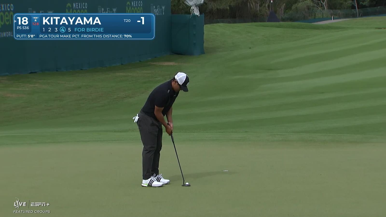 Kurt Kitayama rolls birdie putt in at Mexico Open