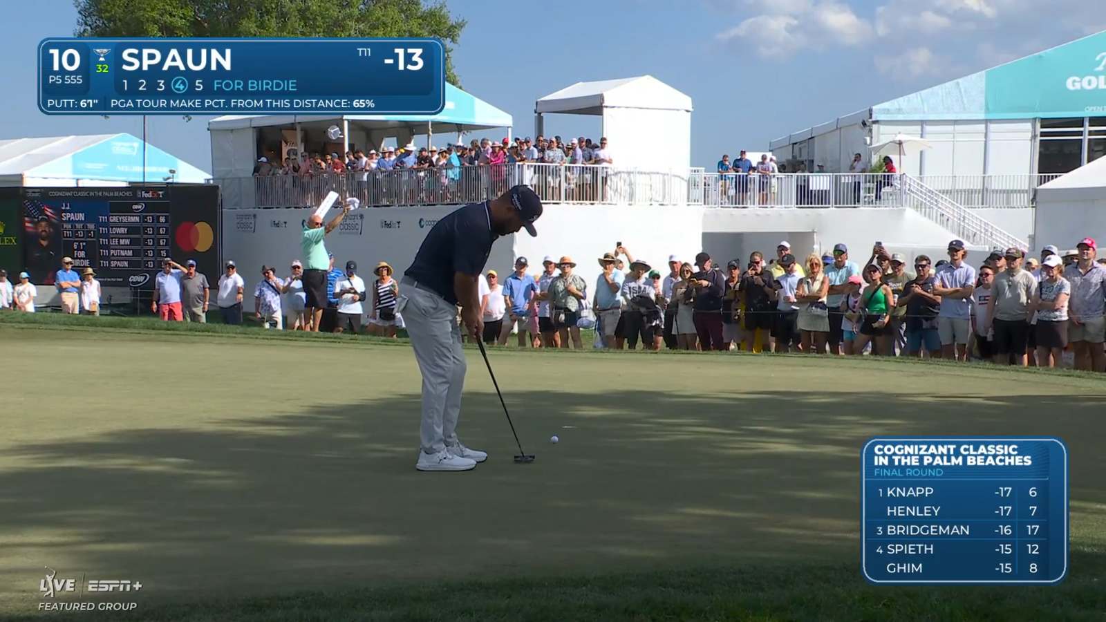 J.J. Spaun cards birdie at Cognizant Classic