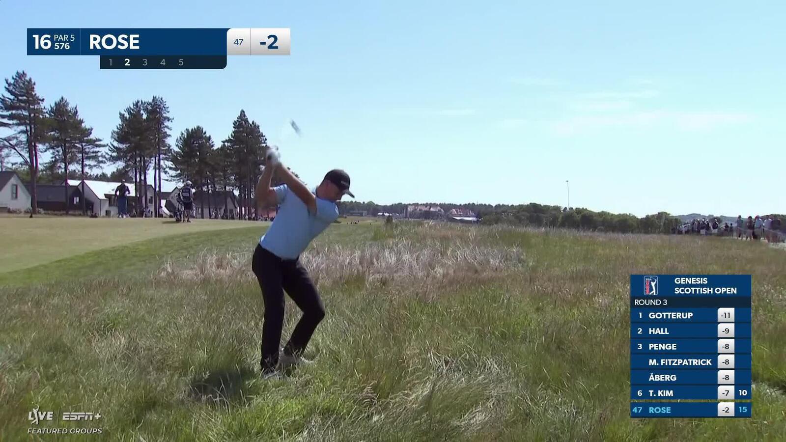 Justin Rose makes birdie on No. 16 at Genesis Scottish Open