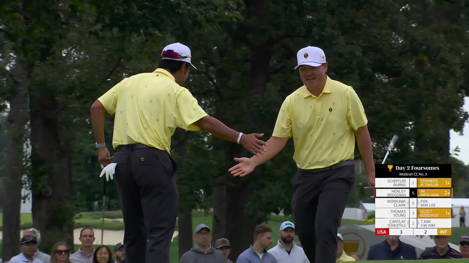 Sungjae Im holes out for birdie on No. 6 at the 2026 Presidents Cup