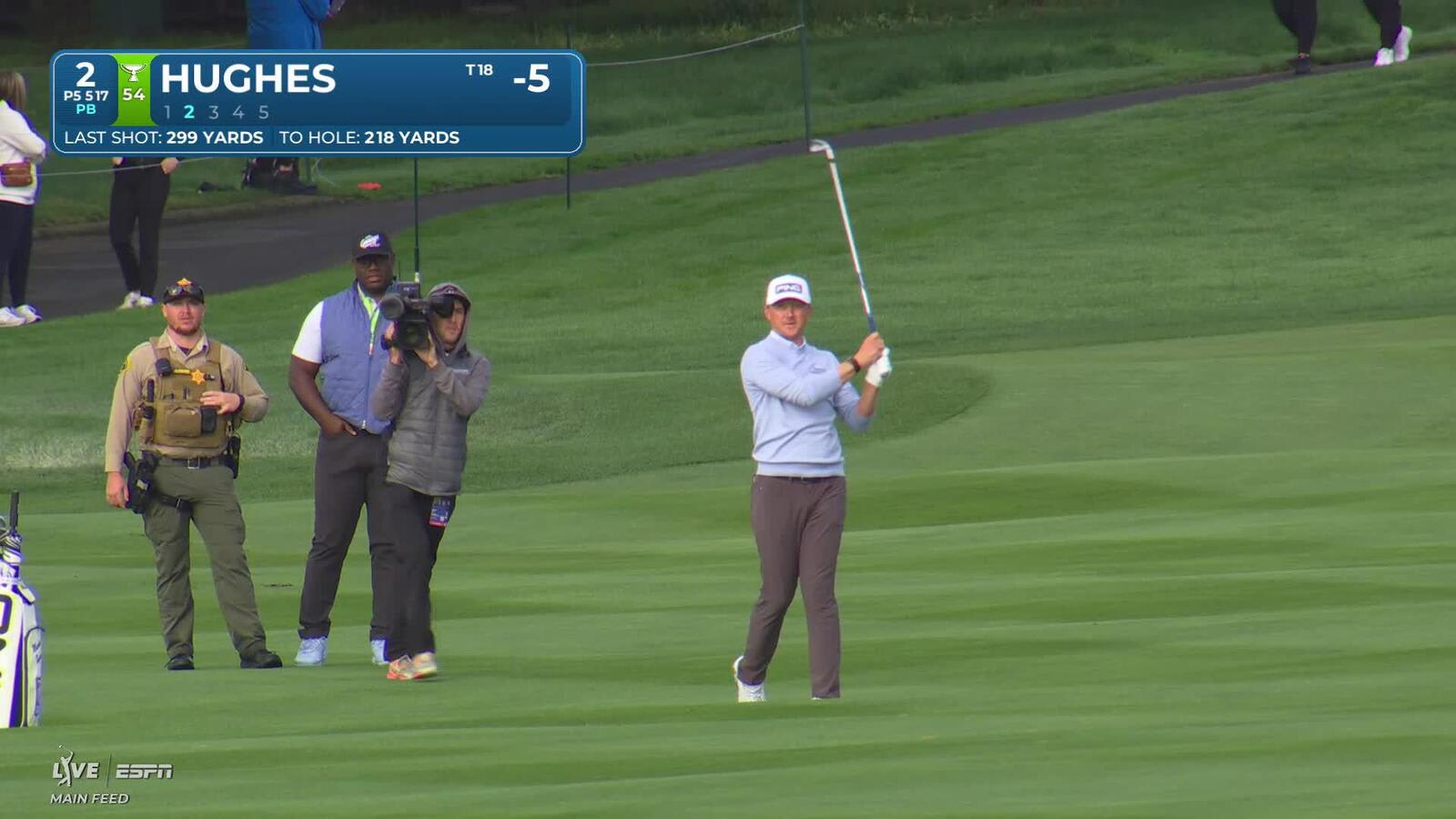 Mackenzie Hughes sinks 10-foot birdie putt on No. 2 at AT&T Pebble Beach