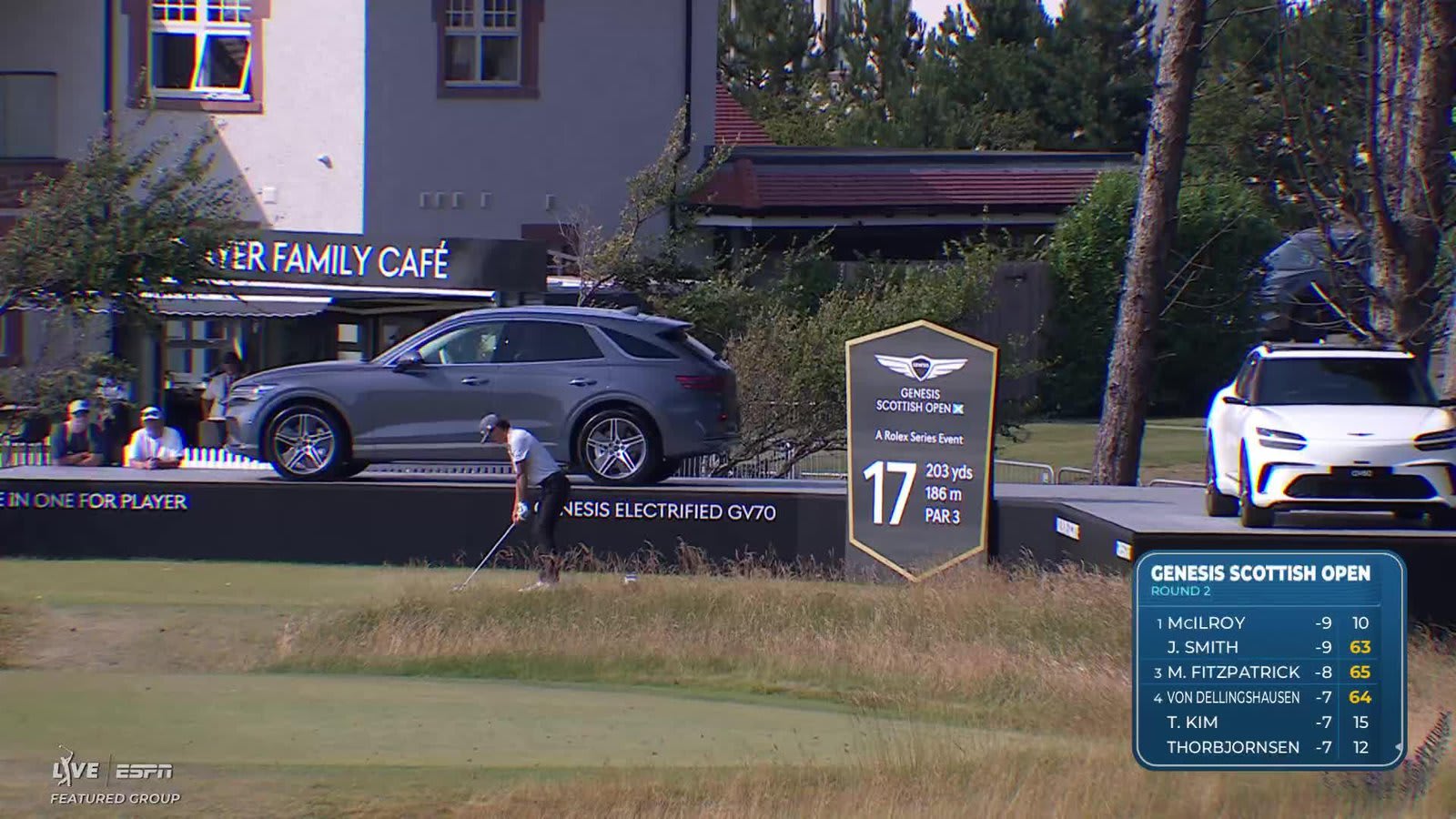 John Keefer hits tee shot to 10 feet, sets up birdie on No. 17 at Genesis Scottish Open