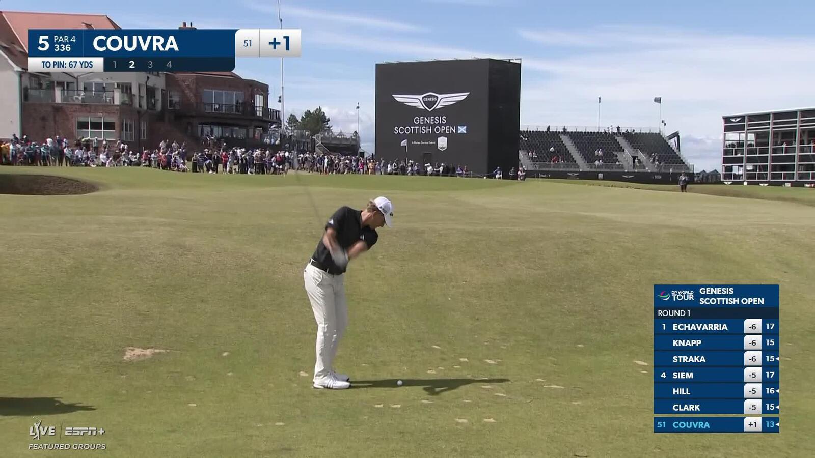 Martin Couvra makes birdie on No. 5 at Genesis Scottish Open