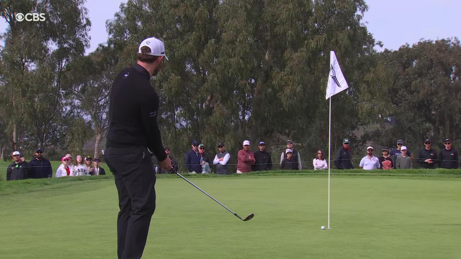 Patrick Cantlay chips in to save par after duffed second at The Genesis